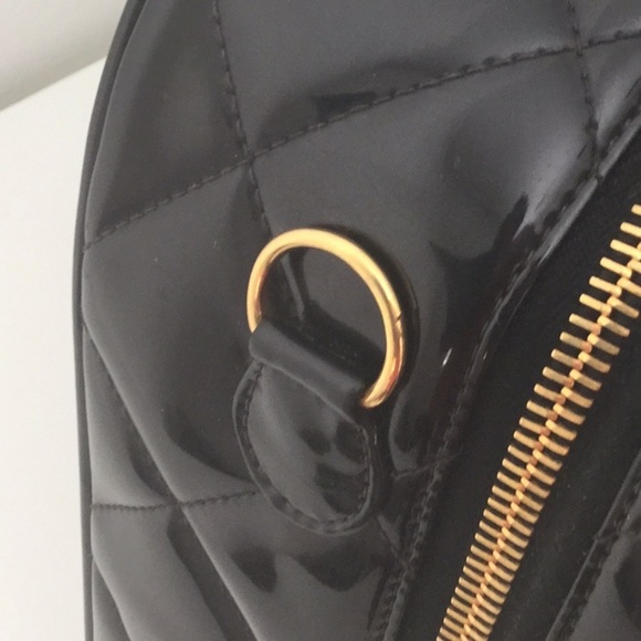 CHANEL Vintage Quilted Patent Leather Large Lunch Box Bag !Rare! - Picture 15 of 17